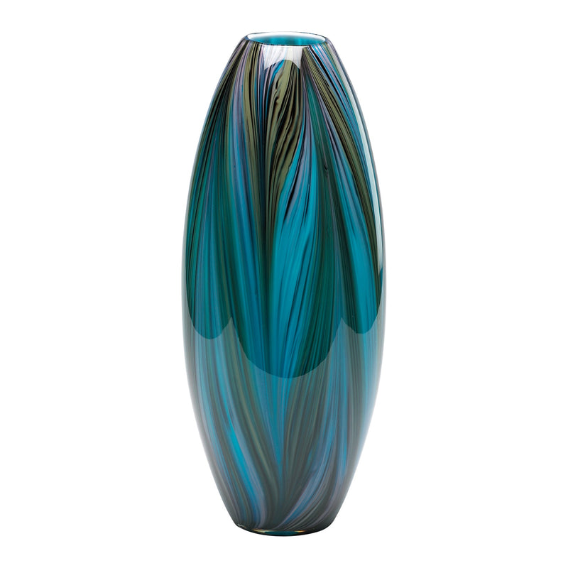 Peacock Feather Vase | Multi Colored Blue