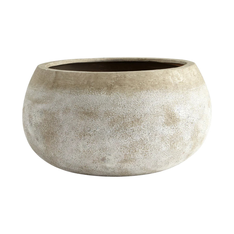 Round Stoney Planter | Ash Stone - Large