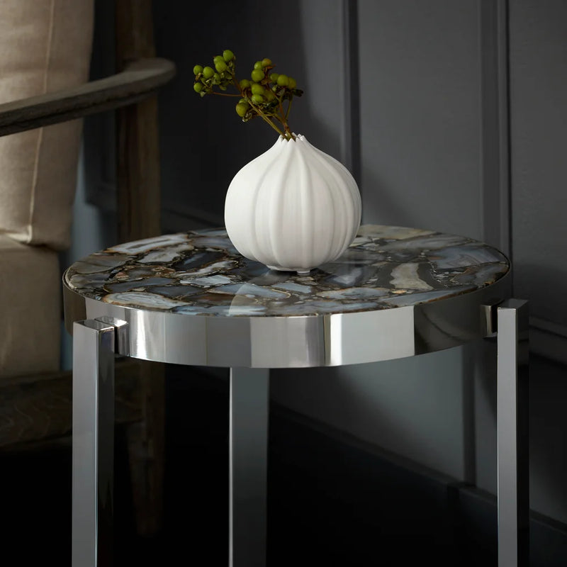 Geodance Side Table | Nickel