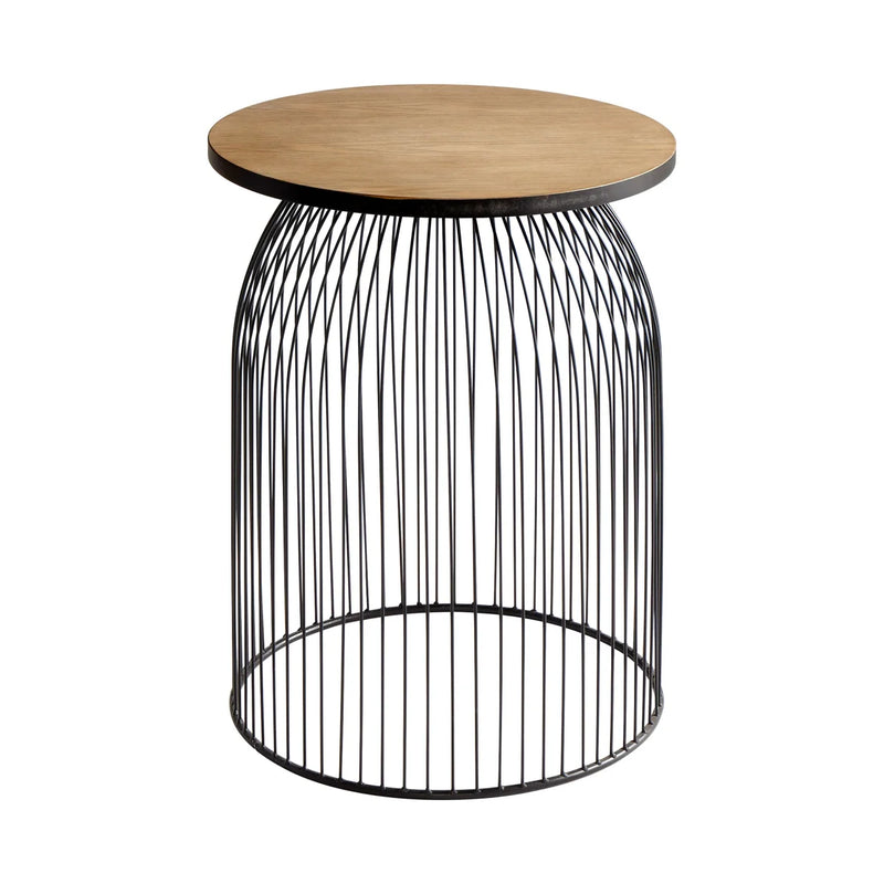 Bird Cage Table | Graphite And Natural Wood