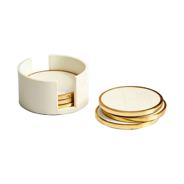 Gatsby Coasters | Brass & White