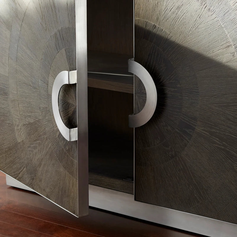 Volonte Cabinet | Weathered Oak And Stainless Steel