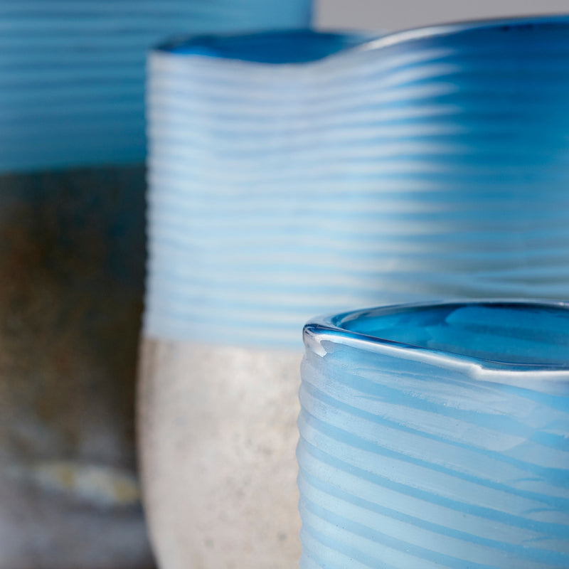 Europa Vase | Blue And Iron Glaze – Wide