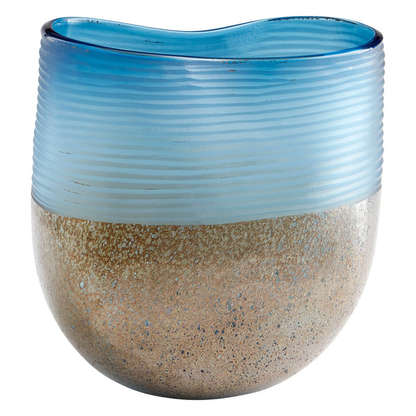 Europa Vase | Blue And Iron Glaze – Wide