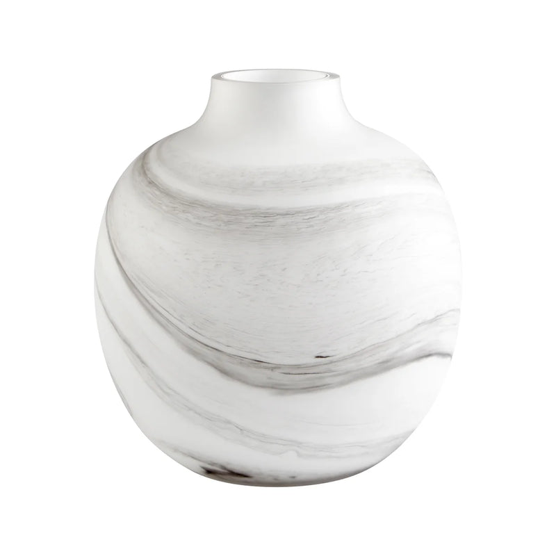 Moon Mist Vase | White And Black Swirl - Medium