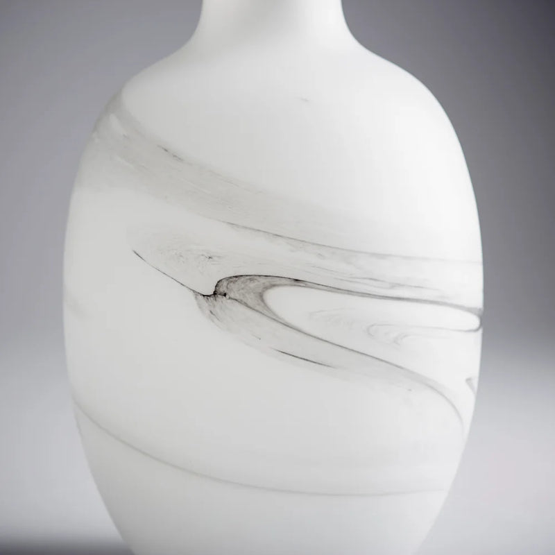 Moon Mist Vase | White And Black Swirl - Large