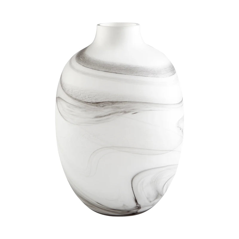 Moon Mist Vase | White And Black Swirl - Large