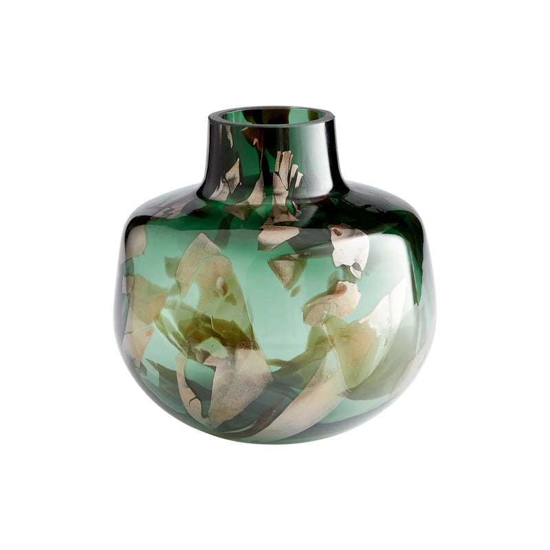 Maisha Vase | Green And Gold - Small