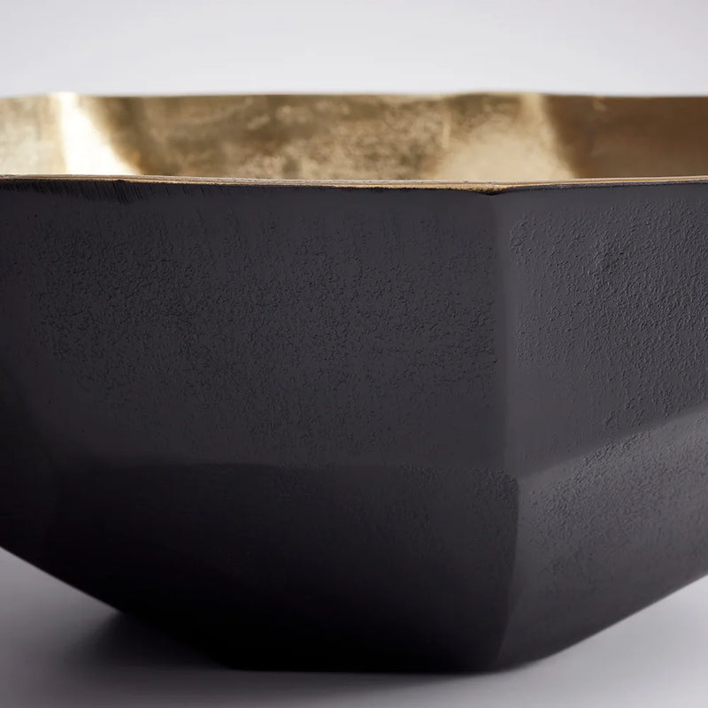 Radia Bowl | Matt Black And Gold - Medium