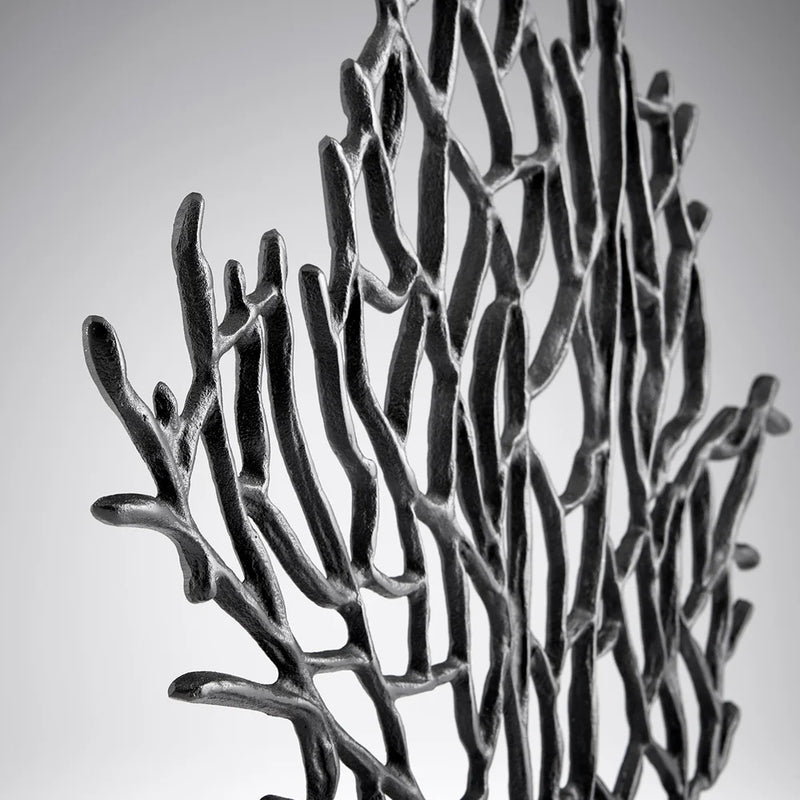 Bonzai Sculpture | Matt Black And Gold - Small