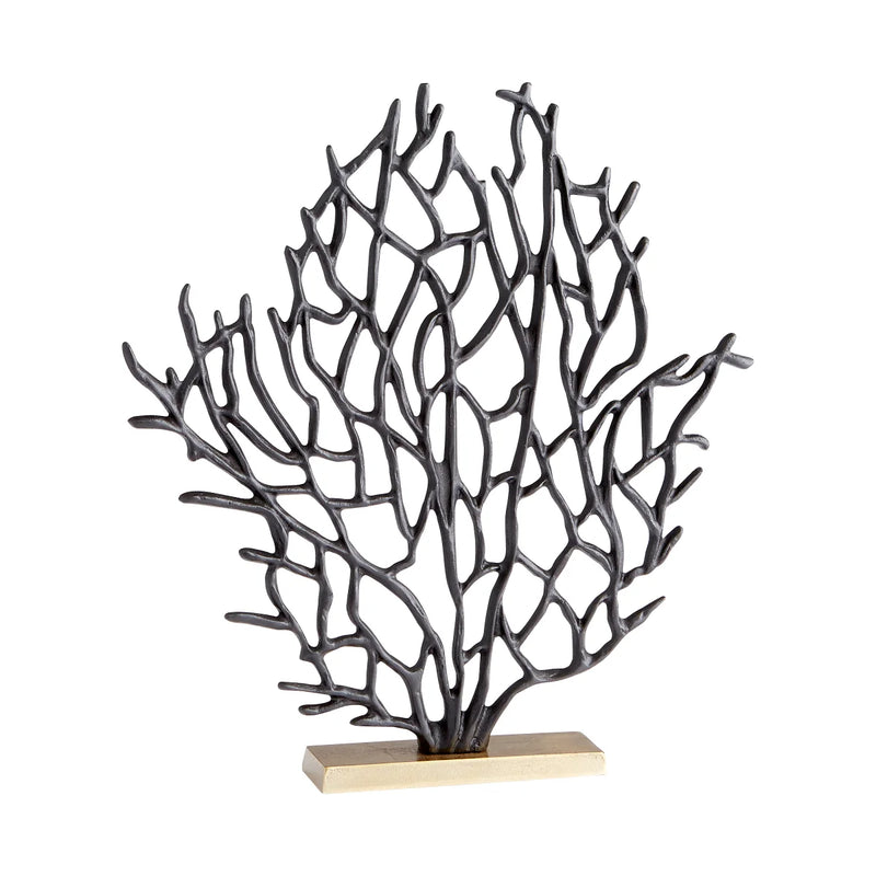 Bonzai Sculpture | Matt Black And Gold - Small