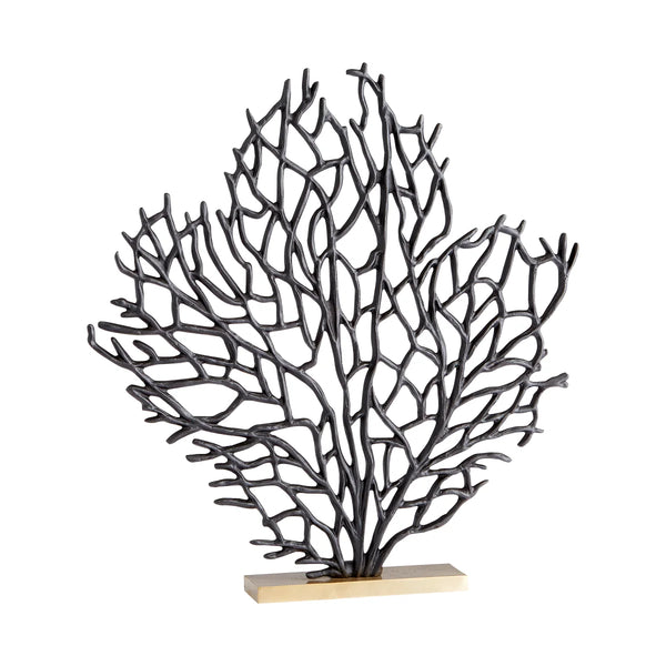 Bonzai Sculpture | Matt Black And Gold - Medium