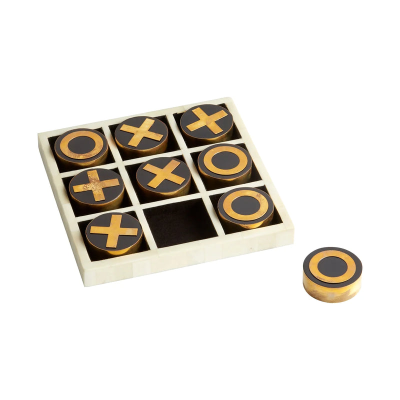 Noughts & Crosses Sculpture | Black - Gold - White