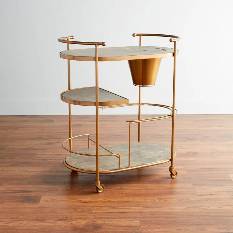 Barcraft Bar Cart | Antique Brass