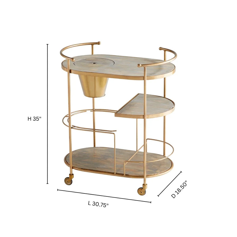 Barcraft Bar Cart | Antique Brass