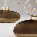 Round Viewleaf Sculpture | Black Onyx And Nickel - Small