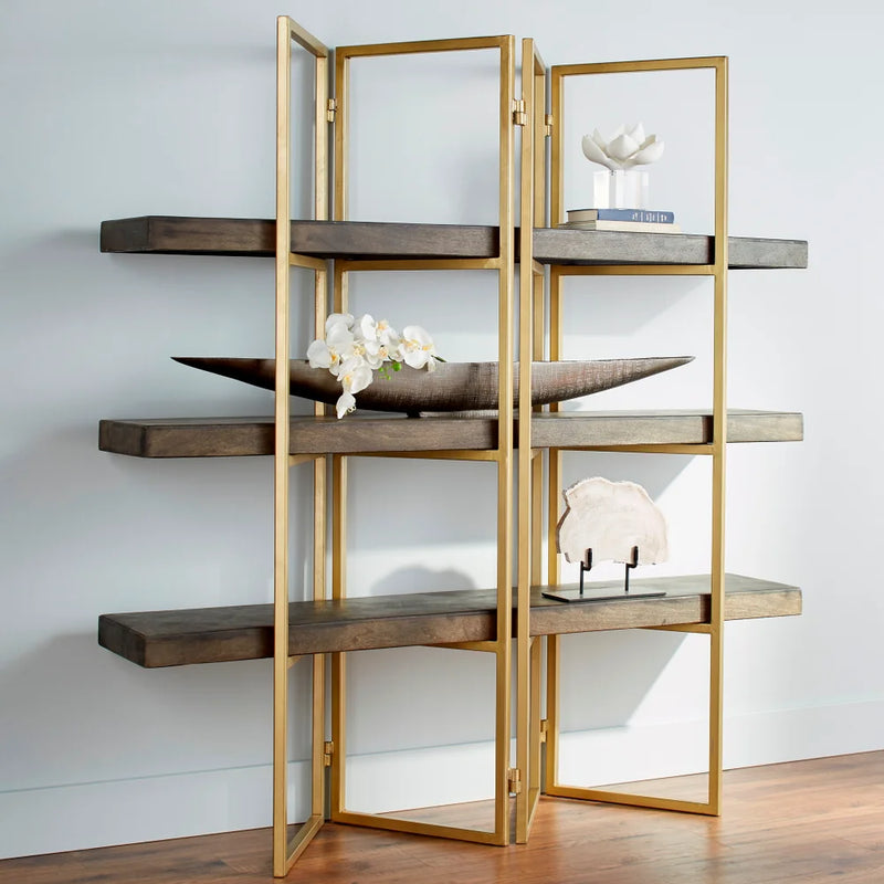 Marsina Etagere | Gold And Grey