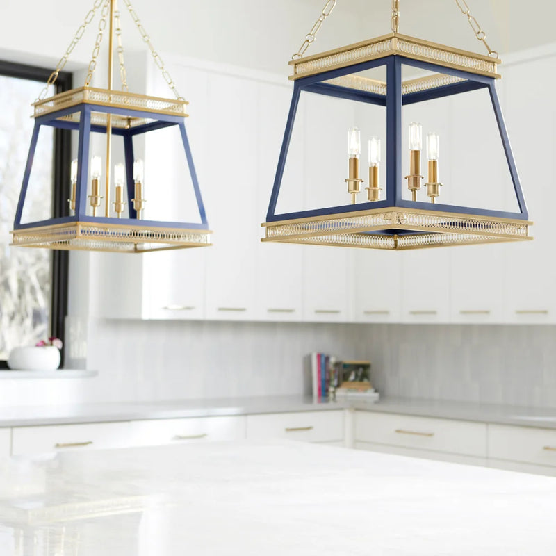 Gerard Pendant | Dark Blue + Aged Brass