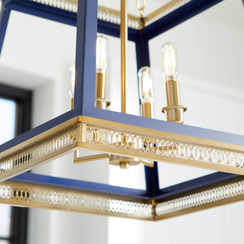 Gerard Pendant | Dark Blue + Aged Brass