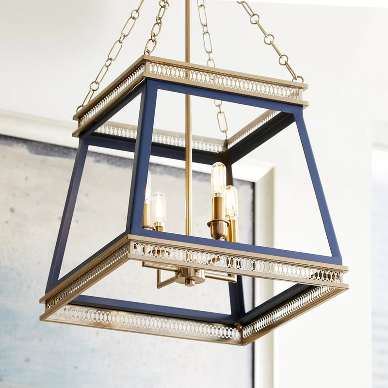 Gerard Pendant | Dark Blue + Aged Brass