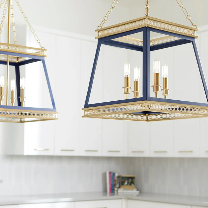 Gerard Pendant | Dark Blue + Aged Brass