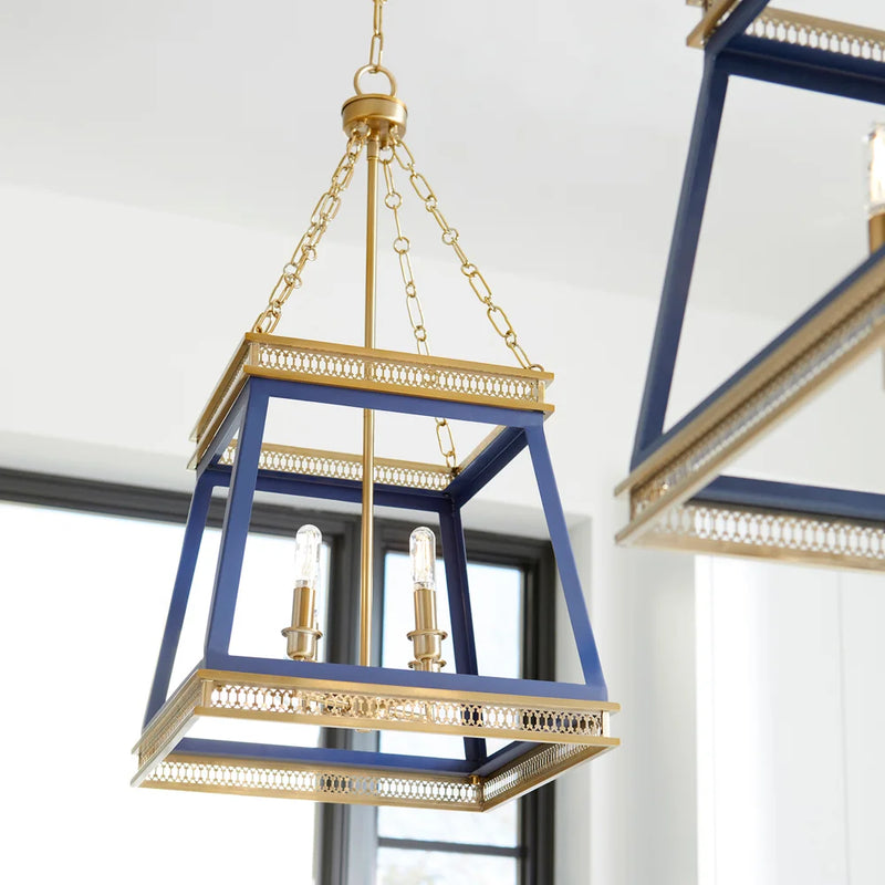 Gerard Pendant | Dark Blue + Aged Brass