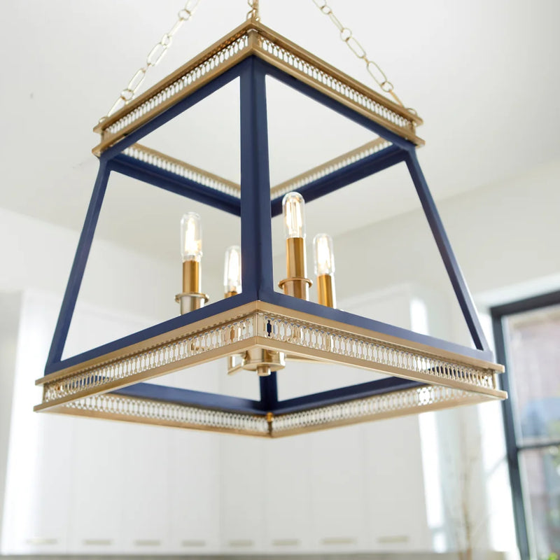 Gerard Pendant | Dark Blue + Aged Brass