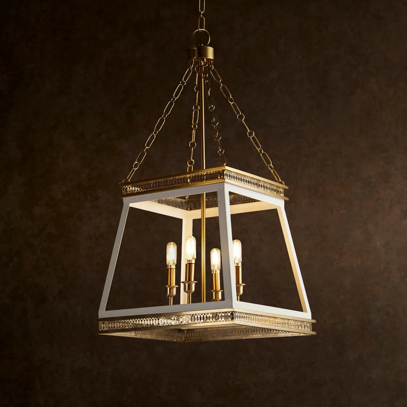 Gerard Pendant | White + Aged Brass