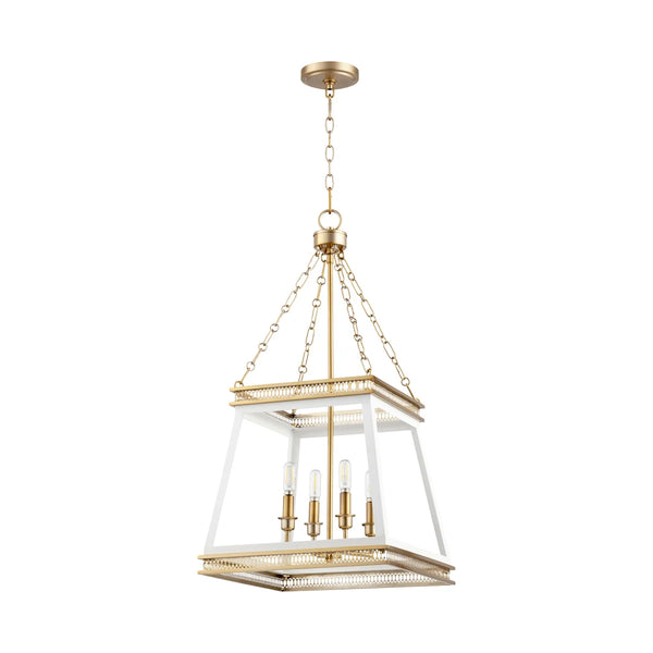 Gerard Pendant | White + Aged Brass