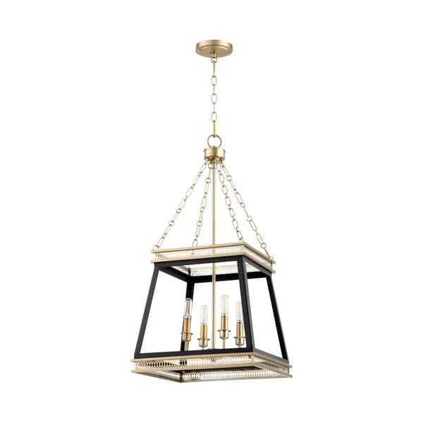 Gerard Pendant | Black + Aged Brass