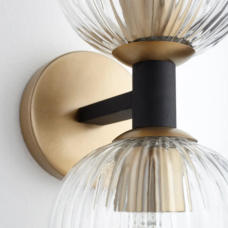 Helios Wall Mount | Black & Aged Brass