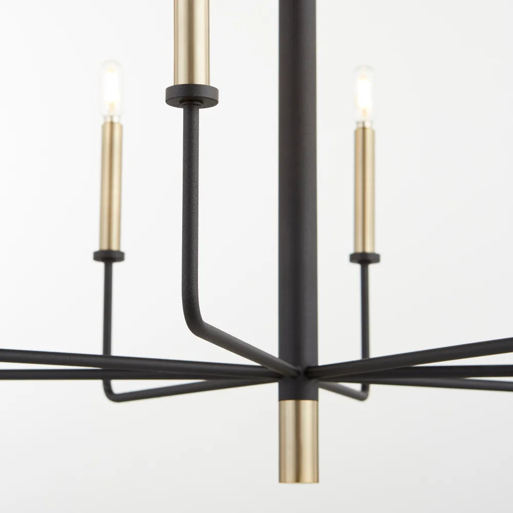 Apollo Chandelier | Noir & Aged Brass - Small