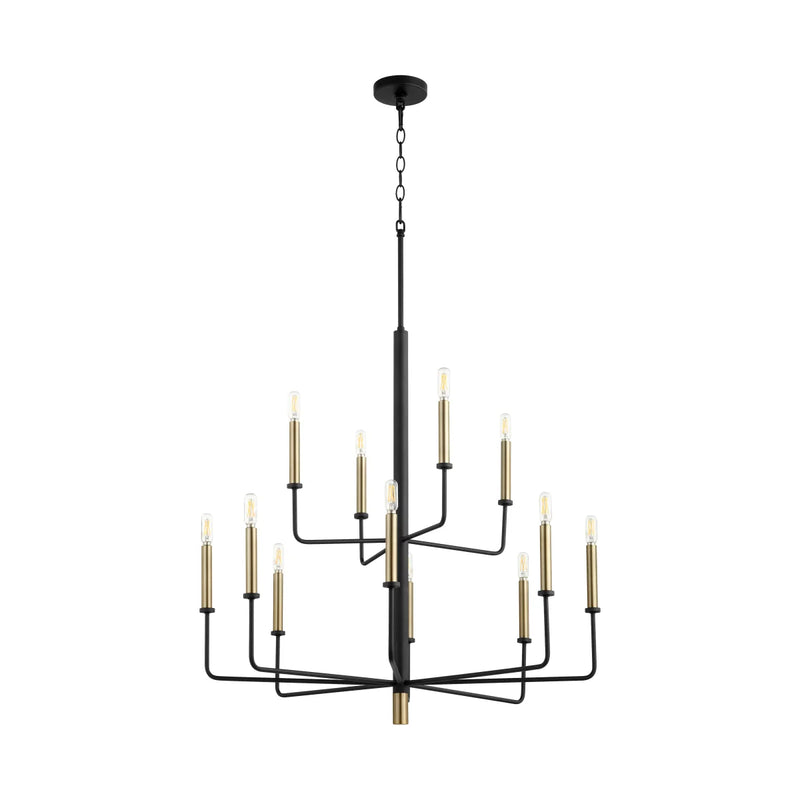 Apollo Chandelier | Noir & Aged Brass - Medium