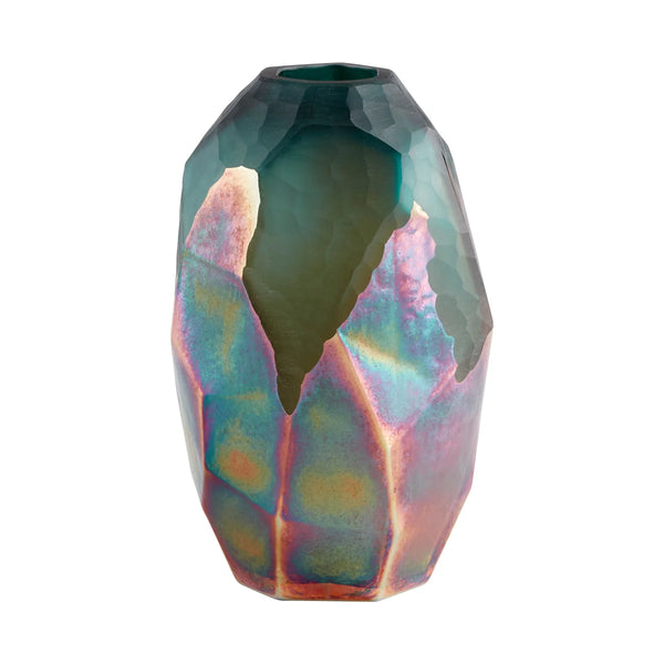 Roca Verde Vase | Green And Gold - Small