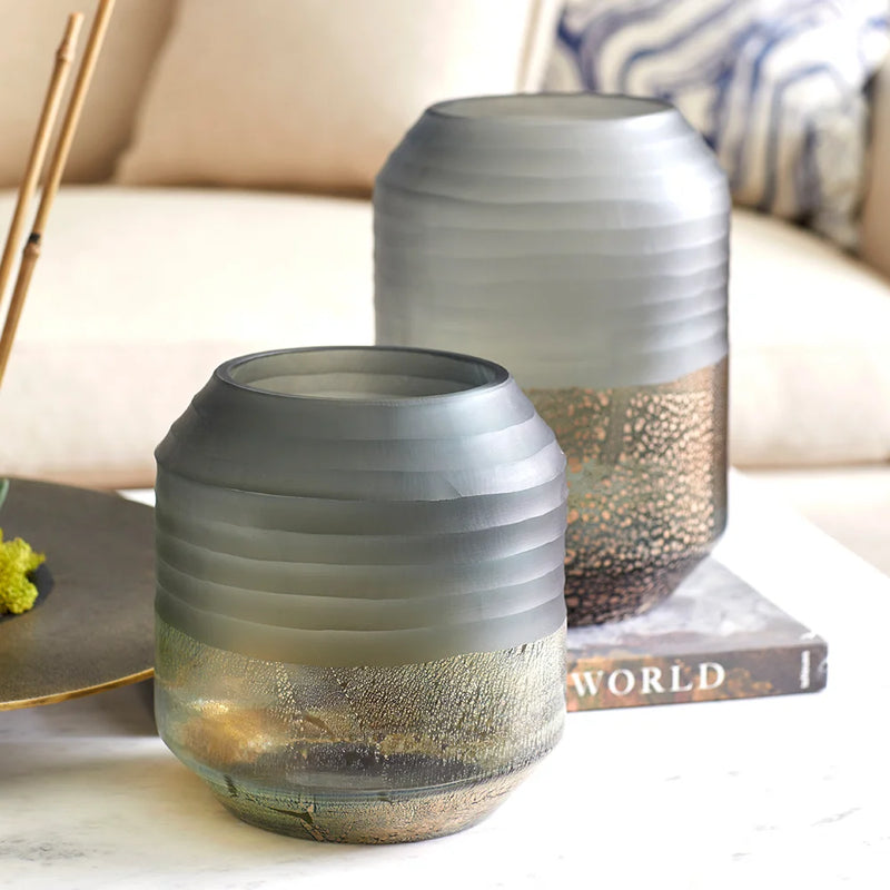 Alchemy Vase | Grey And Guilded Silver - Large