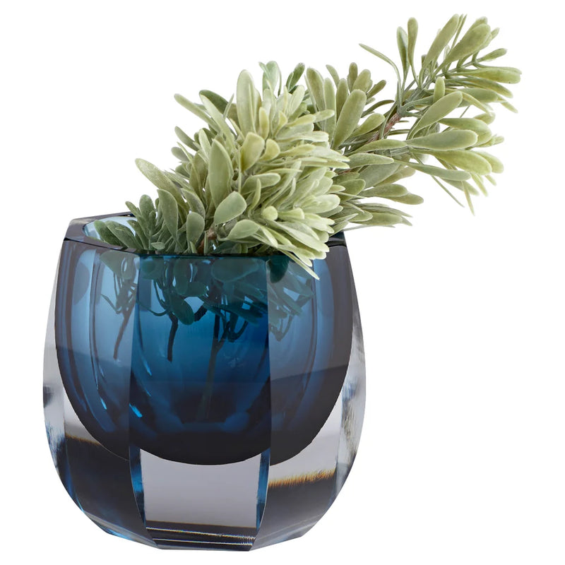 Azure Oppulence Vase | Blue & Clear - Small