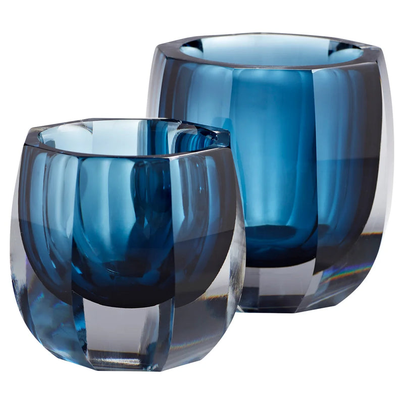 Azure Oppulence Vase | Blue & Clear - Small