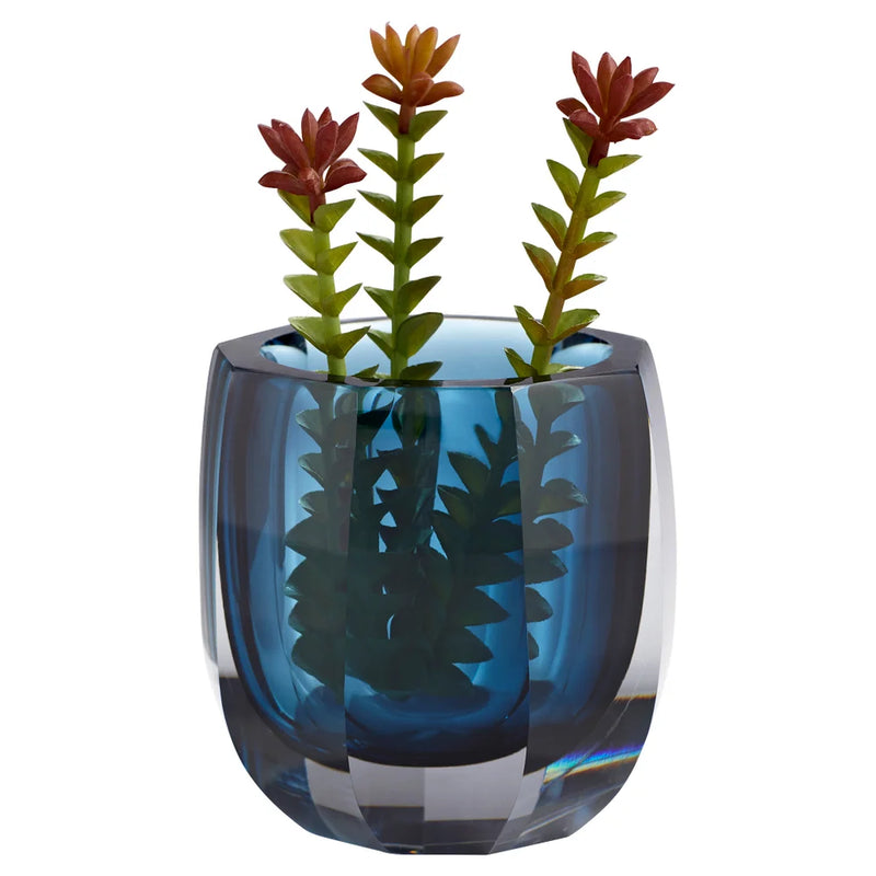 Azure Oppulence Vase | Blue & Clear - Large