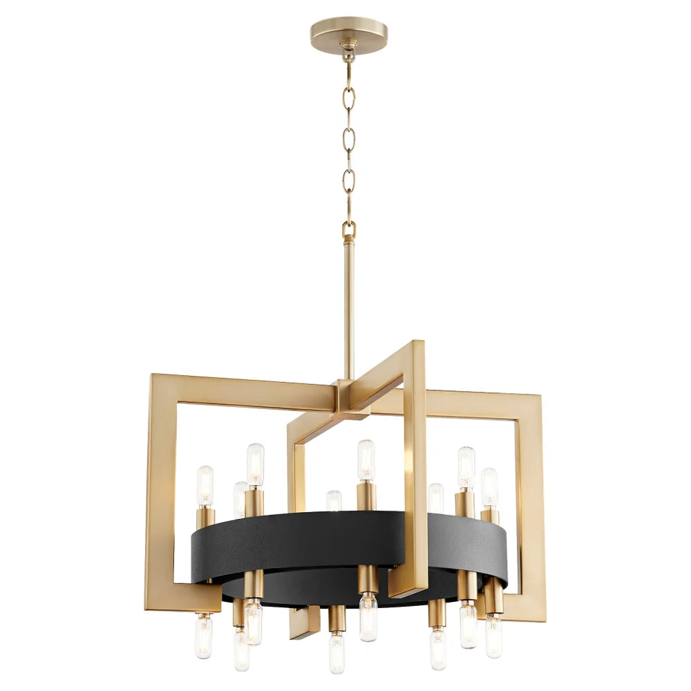 Archibald Chandelier 16-Light | Noir & Aged Brass