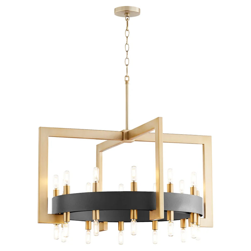 Archibald Chandelier 24-Light | Noir & Aged Brass