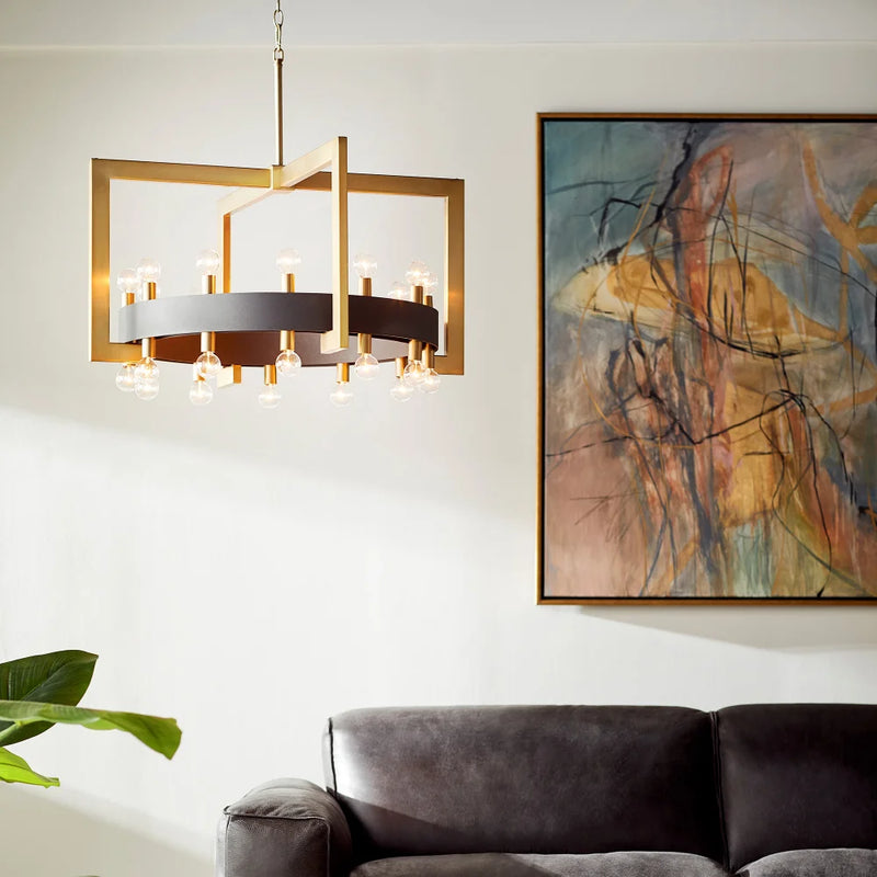 Archibald Chandelier 24-Light | Noir & Aged Brass