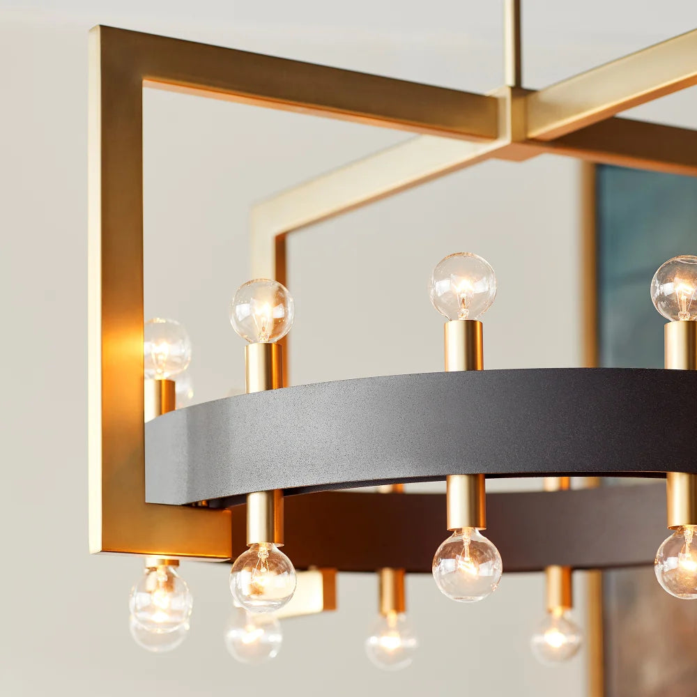 Archibald Chandelier 24-Light | Noir & Aged Brass