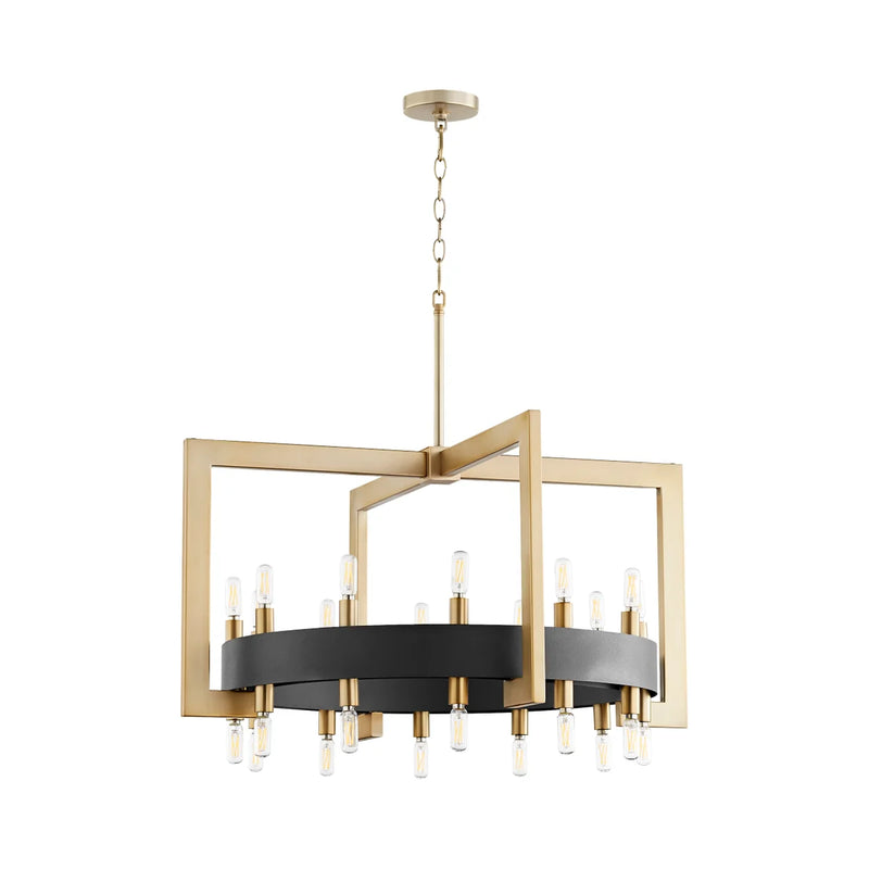 Archibald Chandelier 24-Light | Noir & Aged Brass