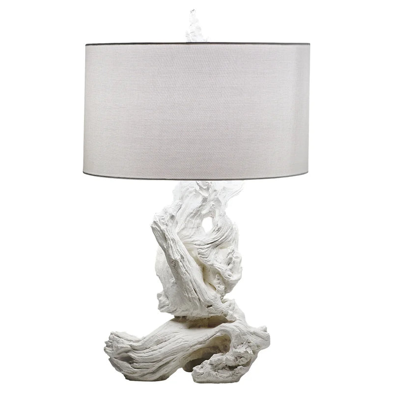 Driftwood table lamp white