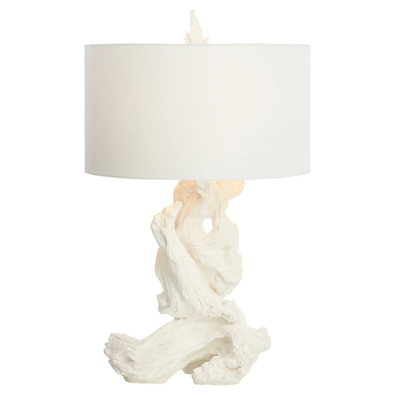 Driftwood table lamp white