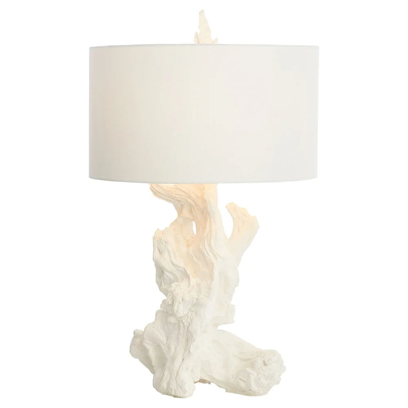 Driftwood table lamp white