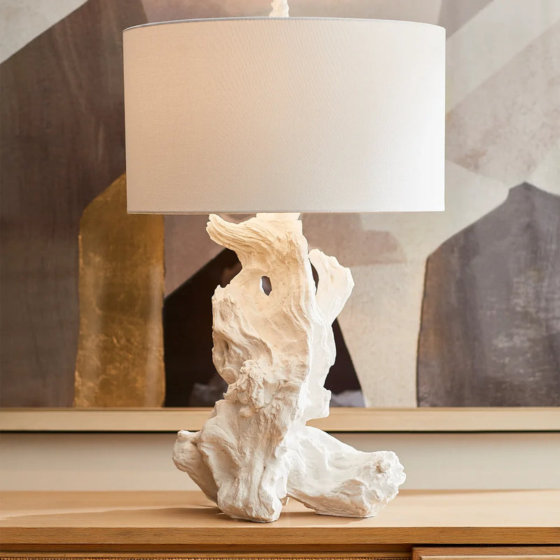 Driftwood table lamp white