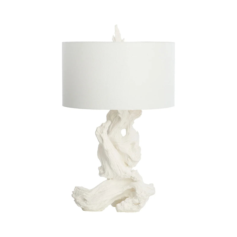 Driftwood table lamp white