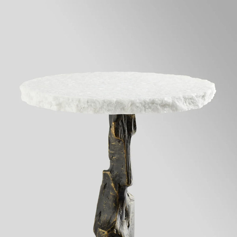 Amida Side Table | Bronze & White