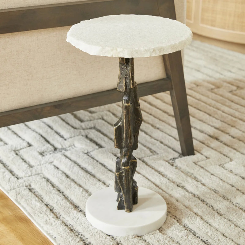 Amida Side Table | Bronze & White